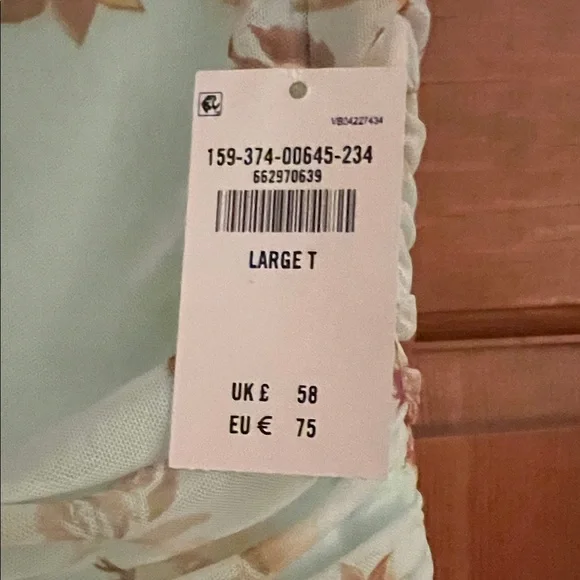 Abercrombie & Fitch Mint and Beige Floral V-Neck Mini Dress - Picture 3 of 6